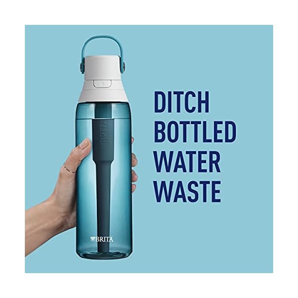 Brita-Plastic-Water-Filter-Bottle-26-Ounce-1-Sea-Glass Brita Insulated Filtered Water Bottle with Straw, Reusable, Christmas Gift and Stocking Stuffer For Men and Women, BPA Free Plastic, Sea Glass, 26 Ounce