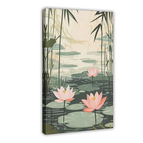 Poster sur toile Lotus Pond idéal en décoration murale pour une chambre zen