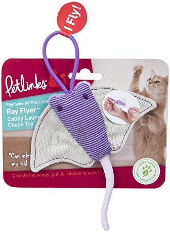 Petlinks Ray Flyer Stingray Launcher Catnip Cat Toy – Purple, One Size