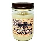 Shooting Range Candle ~ Gun Powder & Spent Brass Scented Soy Wax Candle ~ All Natural Premium Soy ~ Made in USA (12oz Glass Jar)