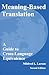 Meaning-Based Translation: A Guide to Cross-Language Equivalence, 2nd edition
