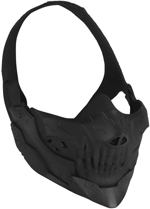 Tactical Half Face Halloween Cosplay Skull Mask Airsoft Shooting Sports Face Protection Gear