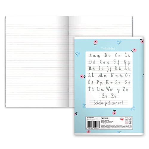 Herlitz Zeszyt szkolny A5 w linie 16 kartek Pastel Cute | Miękka okładka | Brulion Notatnik Szkicownik | Do pisania Kaligrafii Szkoła Studia Praca Ucznia | Uniwersalny
