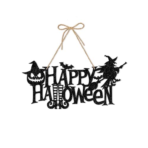 Letrero para Puerta Halloween Calabaza, Colgante de Puerta de Papel de Halloween, Señales Calabaza Halloween para Puerta, Adecuado para Decoración de Puertas, Ventanas y Paredes de Halloween (C)