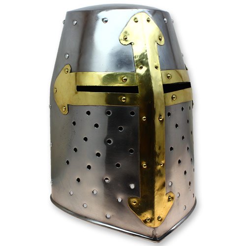 Crusader Great Helm Medieval Knights Templar Helmet Armor - Carbon Steel Hand Forged
