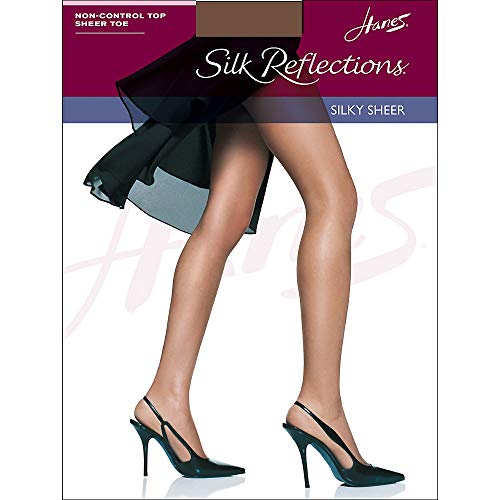 Hanes Women's Non Control Top Sandalfoot Silk Reflections Panty Hose, Gentle Brown, C/D