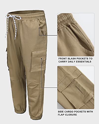 Boys Cargo Pants Kids Joggers Youth Hiking Pants Elastic Waist Cotton Twill Jogging School Pants3