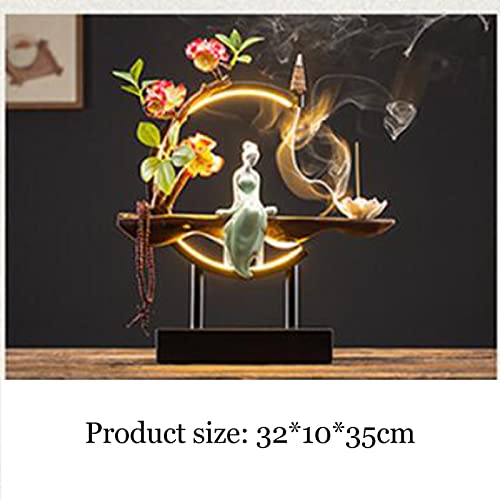 Encensoir de table chinois en céramique avec LED et porte-encens design