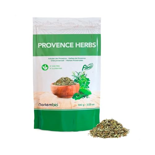 Nortembio Hierbas Provenzales 200 g. Origen 100% Natural. Mezcla de Hierbas Aromáticas sin Aditivos ni Conservantes. Hojas de Hierbas Provenzales Suavemente Secadas y Molidas para Pizzas y Salsas.