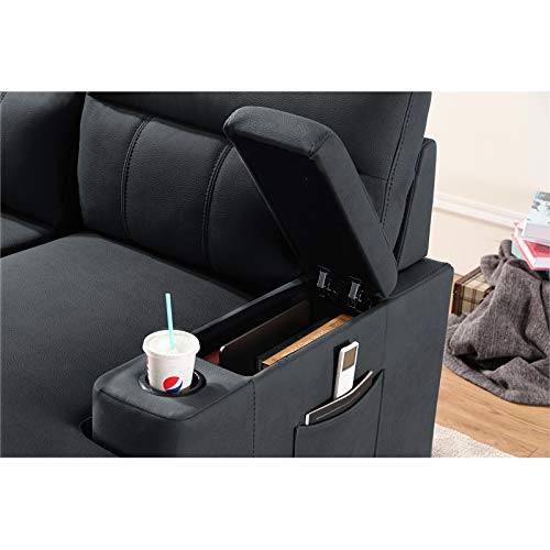 Lilola Home Lhf-89621 Sectional, Black #TOP3