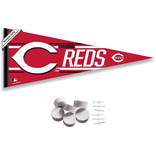 WinCraft Cincinnati Reds Pennant Banner and Wall Tack Pads