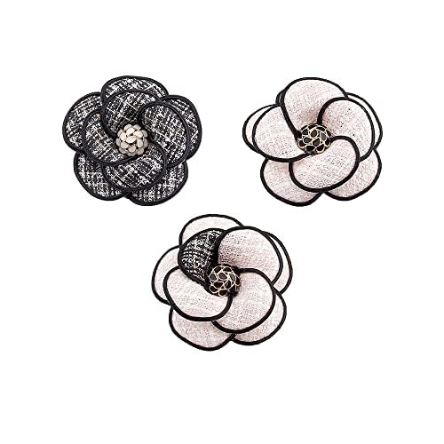 Vctitil 3 Pcs Camellia Brooches Pin Badge Pin Collar Pins Lapel Pin Scarf Pin Scarf Buckle Women Clothing Accessories