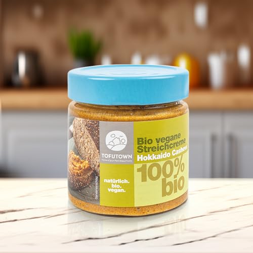TofuTown Bio Veganer Brotaufstrich Streichcreme Hokkaido Cashew – 6x180g Vorratspack, 100% Bio, Made in Germany, Ohne Künstliche Zusatzstoffe, Ungekühlt haltbar, Vegane Aufstriche Veggie
