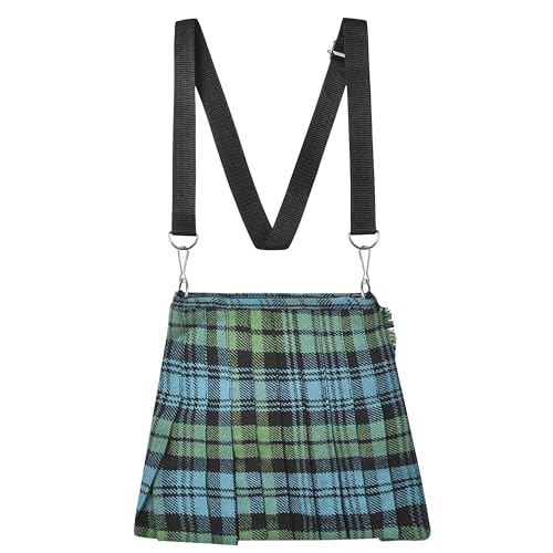 Traditional Scottish Women Tartan Bag Pleated Crossbody Purse - Adjustable Straps, Zip Closure 18 Color2