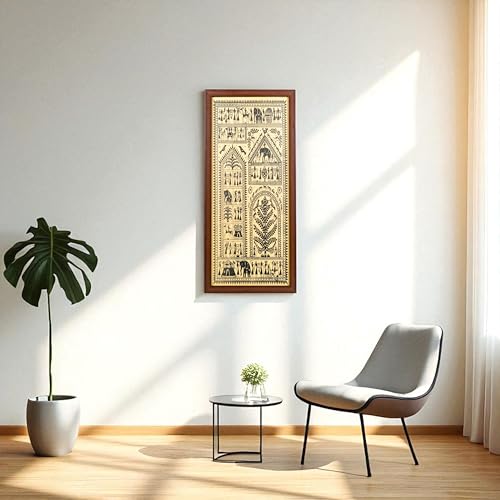Image of Bhumee Creations Hand Printed Tribal Artwork on Tussar Silk (Black 2) | 22 x 10 Inch