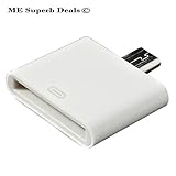 ME SUPERB DEALS | 30-Pin Female to Micro USB 2.0 Male Dock Adapter | Compatible with Smartphones, Cars, Sound-Docks and More | 2018 Design, White