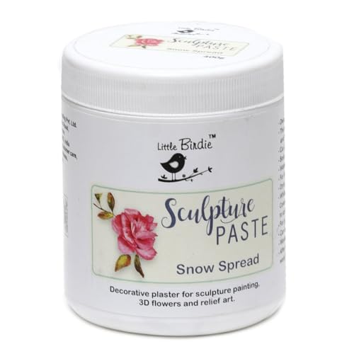 Image of Little Birdie Sculpture Paste (400 gm, Snow Spread) | for Sculpture Painting, 3D and Relief Art | DIY Art and Craft Versatile Textured Medium for 3D Painting, Stenciling, and Mixed Media Art