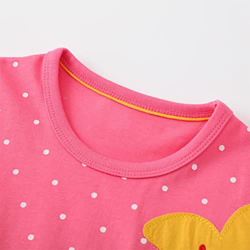 HOMAGIC2WE Toddler Girls Dress Kids Short Sleeve Casual Cotton Basic Tunic Shirt Playwear Dresses4