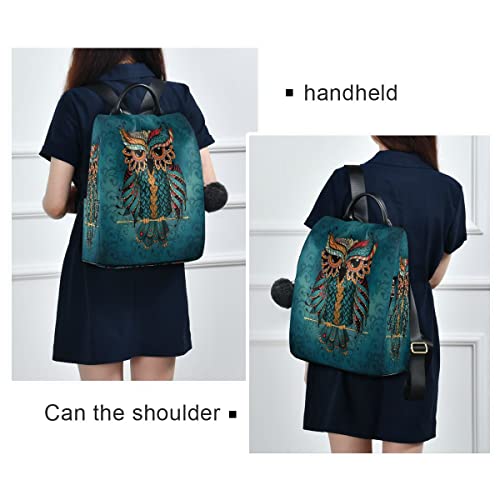 Alaza Owl Print Boho Ethnic Women Backpack Anti Theft Back Pack Shoulder Fashion Bag Purse #TOP6