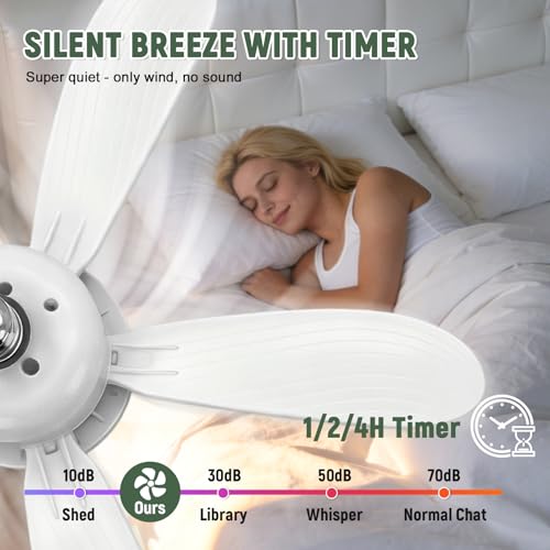 Ventilateur de plafond silencieux à télécommande et plafonnier cristal dimmable - 5