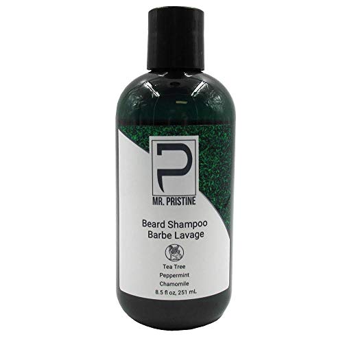 Mr. Pristine Organic Beard Shampoo with Natural Essential Oils for Moisturizing Skin & Hair, 8.5 oz.
