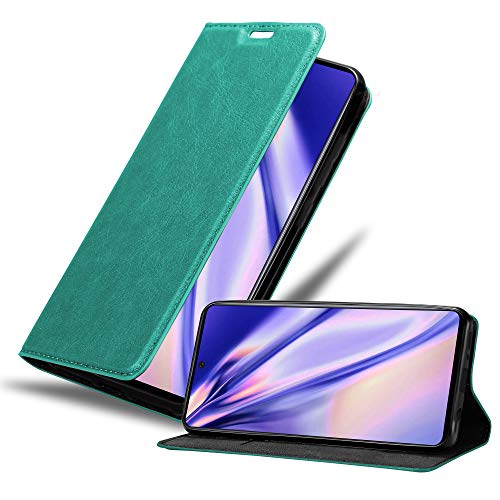 Cadorabo Hülle für Samsung Galaxy A71 in Petrol TÜRKIS - Handyhülle mit Magnetverschluss, Standfunktion und Kartenfach - Case Cover Schutzhülle Etui Tasche Book Klapp Style