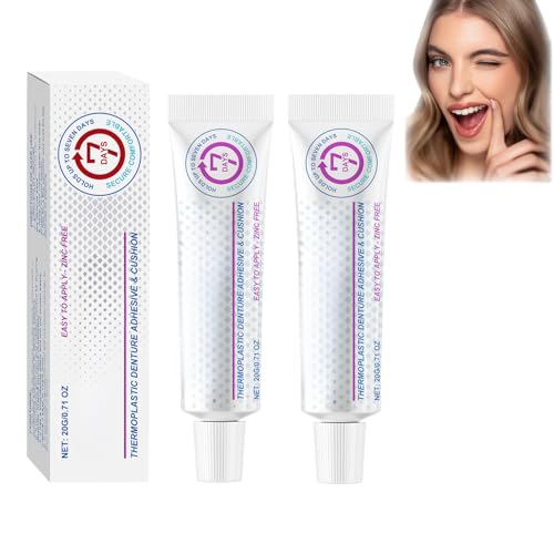 Thermoplastic Denture Adhesive Cream,Comfortable Non-Glue Long Holding Reliner,Secure Denture Adhesive,Thermoplastic Denture Cream for Refitting and Tightening,Improves Fit, Comfort and Stability