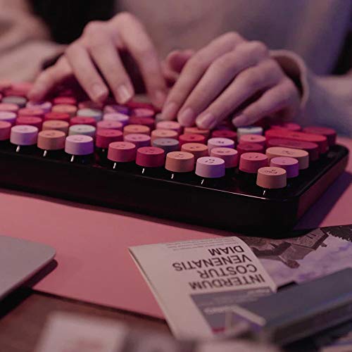 Tastiera Wireless Mouse Combo,Retro rotonda