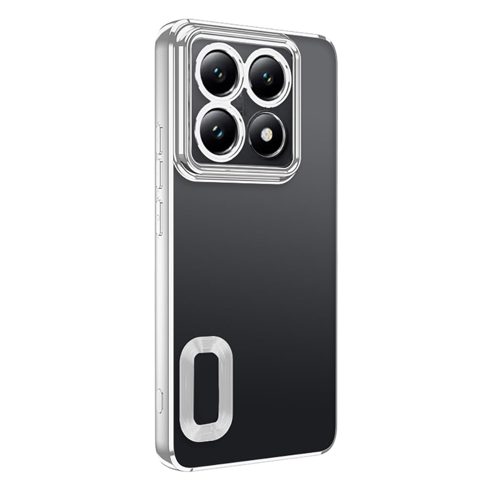 Zore Xiaomi için uyumlu 14T Pro Kılıf Kamera Korumalı Logo Gösteren Zore Omega Kapak Gümüş