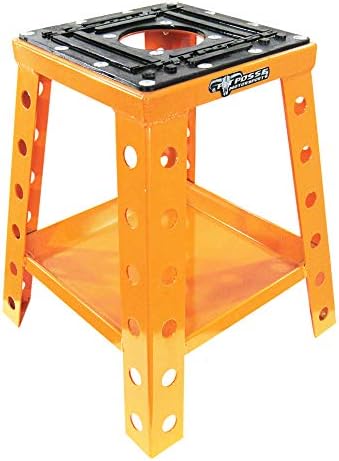 Pit Posse PP145O Motorcycle Stand Dirt Bike Off-Road Universal fits Motocross Mini Bike MX - Compatible with Yamaha Honda Kawasaki Suzuki KTM - Includes Tool Tray (Orange)