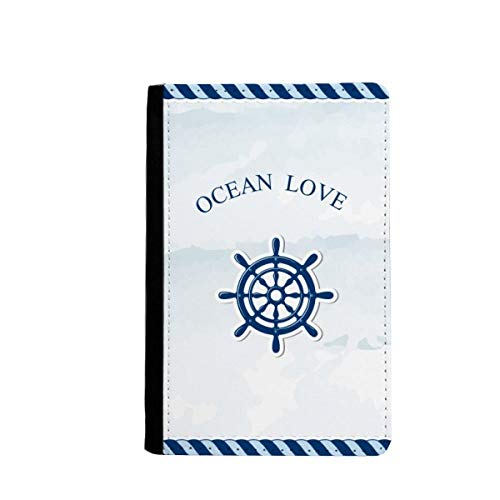 Étui portefeuille passeport Rudder motif mer bleu classique durable