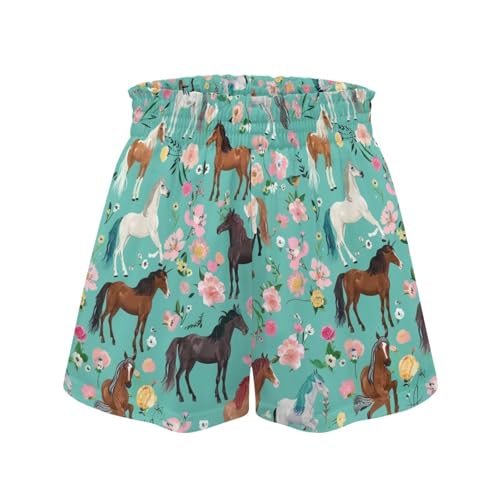 Girls High Waisted Shorts with Pockets Casual Athletic Shorts for 1-16 Years Old