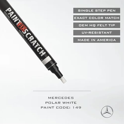 Image of Paint Scratch Fix Exact Mercedes Touch Up Paint For Mercedes Polar White 149, Car Paint Pen, Auto Marker For Scratches, Fixed Keyed Car And Stone Chips, Manufacturer Exact Color Code Match (MERECEDES - Polar White - 149)