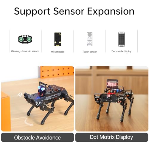 Image of PuppyPi ROS2 Robot Dog with ChatGPT Large AI Models AI Embodied Intelligence Robotic Dog Vision Scene Voice Command Understanding Bionic Quadruped ROS Education Robot, Advance & RaspberryPi5 4GB