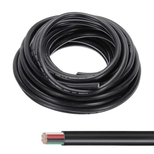 sourcing map 33FT 18AWG 7 Conductor Electrical Cable, 18/7 High Flexible Tinned Copper 18 Gauge Electric Wire for Boat Wiring House Wiring Alarm Systems, Portable Lights