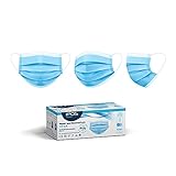 IPOS-Medical 50 x OP Masken Blau Norm EN14683:2019, TYP2R Mundschutz Maske, TYP 2 R Gesichtsmaske, Atemmaske, Mund Nasen Schutz, Hygienemaske, 3-lagig, Einweg, Versand aus DE