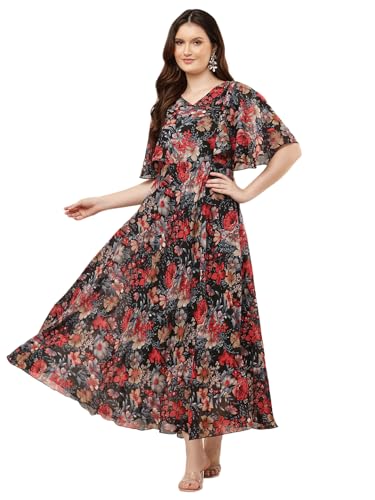 Image of HELLO DESIGN Women V-Neck Solid Maxi Dresses