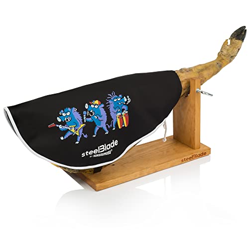 Steelblade T-404 Kukuxumusu Schinkenabdeckung Farbe Schwarz - 50% Baumwolle - Schinkenhülle 55 cm - ideal für Schinken und Paletten - Modell Jabarock Cover