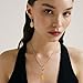 Handmade Teardrop Earring Necklace Sets for Women Vintage Boho Imitation Amber Teardrop Necklace (Yellow)