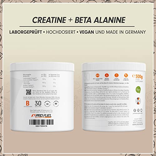 Beta-Alanin und Kreatin Monohydrat 300g – Creapure Qualität