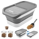 【Stabil und auslaufsicher】:Der Hundefutteraufbewahrungsbehälter ist aus hochwertigem PP-Material hergestellt, das lebensmittelechtes, sicheres Material ist und für Menschen und Haustiere nicht schädlich ist. Der faltbare Teil besteht aus TPR-Material, das wiederholt gefaltet werden kann, nicht leicht zu beschädigen ist und das Auslaufen von Futter verhindert.