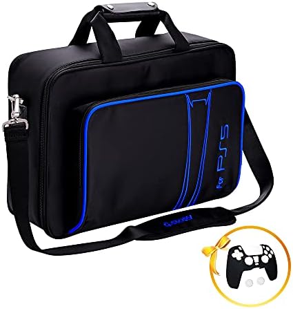G-STORY Case Storage Bag, Carrying Case Compatible with PS5 Disc and Digital Edition, Travel Bag for Controller, Included Silicone Cover Skin Protector