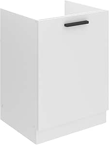 HUAKEHOM Küchenunterschrank Kalmar - Weiß 60cm Holzwerkstoff