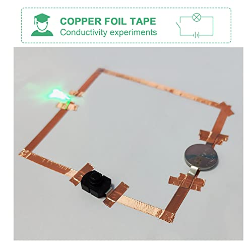 Image of BOMEI PACK Copper Foil Tape 1 Pack 1.97mil x 1inch x 66ft with Conductive Adhesive for Guitar and Crafts, Soldering, Stained Glass, Electrical Repairs, Grounding