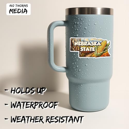 Image of Nebraska State Sticker 4 Inch Travel Souvenir City Destination - Waterproof Vinyl Decal for Laptop Water Bottle Car Tumbler - Durable Aesthetic Long-Lasting Stickers for Adults ID44990