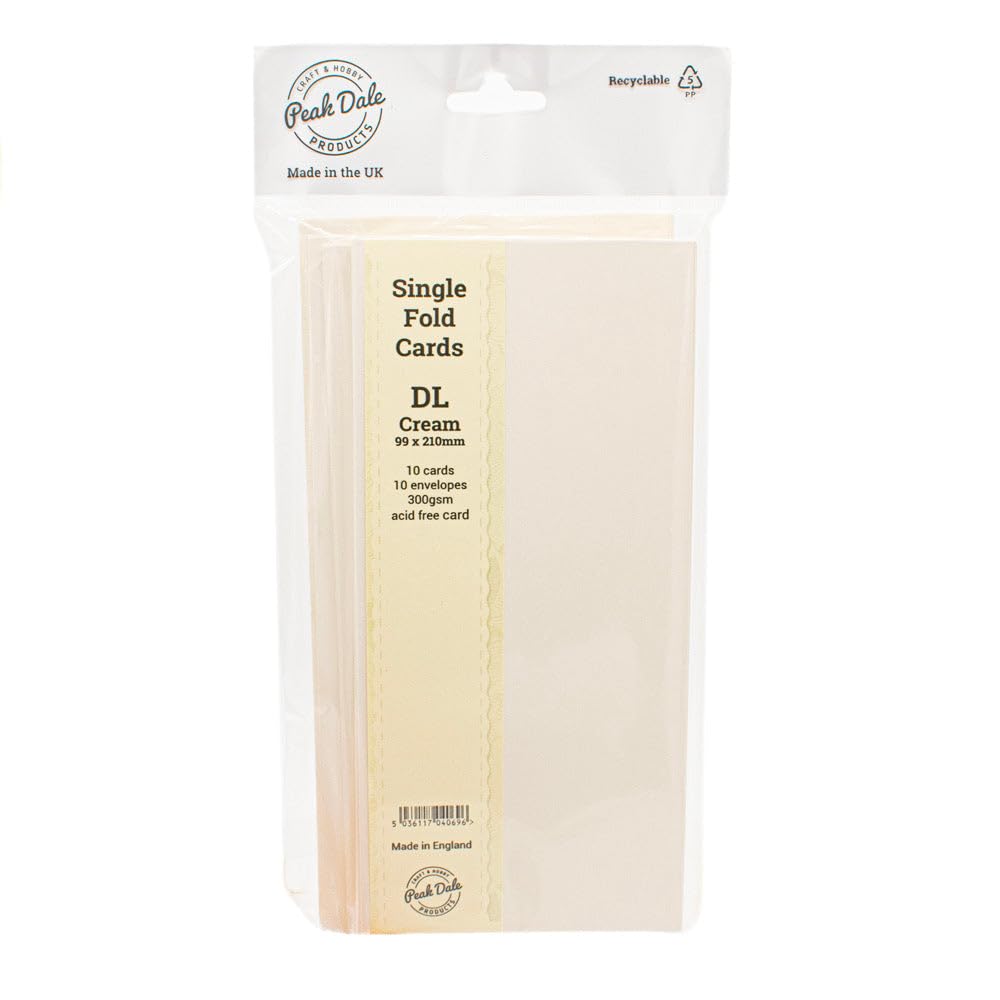 Peak Dale Products Cream Cards Singlefold Dl Pack Of 10