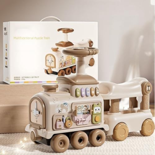 WGM【5in1 手押し車/バランスカー/キックボード/トロリー】ベビーウォーカー手押し車 幼児ウ歩行補助 知育遊び付 歩行学習 トレーニング サポート ども 幼児 おもちゃ 玩具歩行器 生産お祝い ベビープレゼント (ウォーカー + サイクリング 5 i