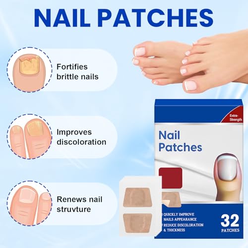 64 Stück Zehennagel Behandlung, Nagelpflege Pflaster Patch, Nagelgraben Reparaturpflaster, Mehrzweck-Zehennagelreparatur-Pads, Für Gesunde und Glatte Nägel