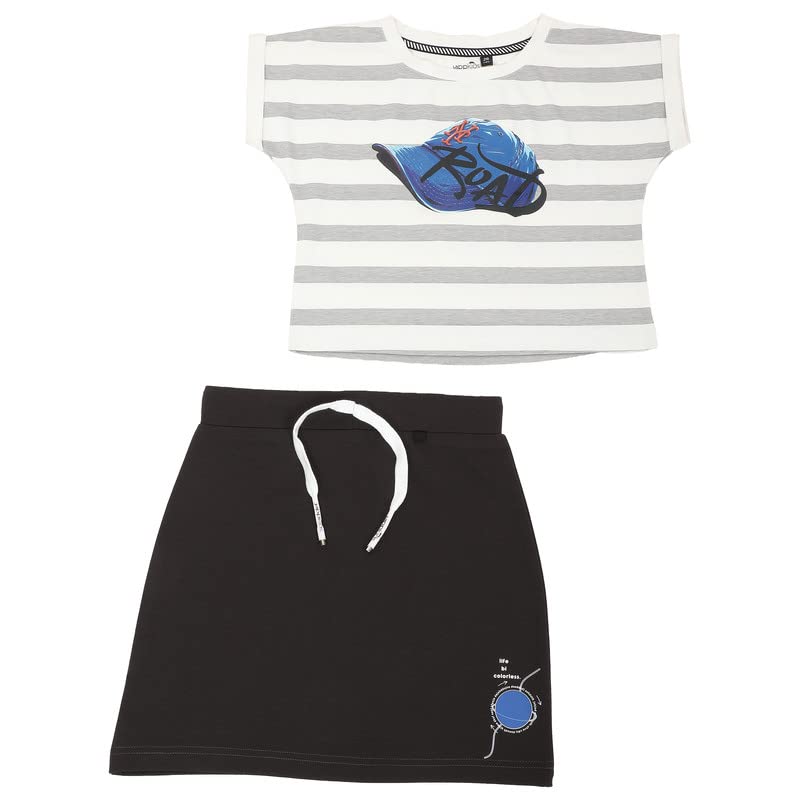 TENNY SLEEVELES GIRLS COTTON TOP WITH ALPHABETTED SKIRT TO STRETCHY WAISTBAND