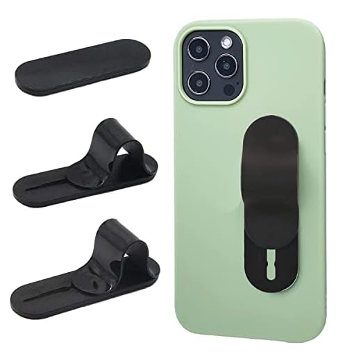 Finger Strap Phone Holder, AOLIY Cell Phone Grip Stand for iPhone Android Smartphone Mini Tablet Car Vent Holder (Black)